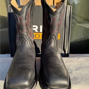 Ariat Men's Black Western Boots with Red Accents